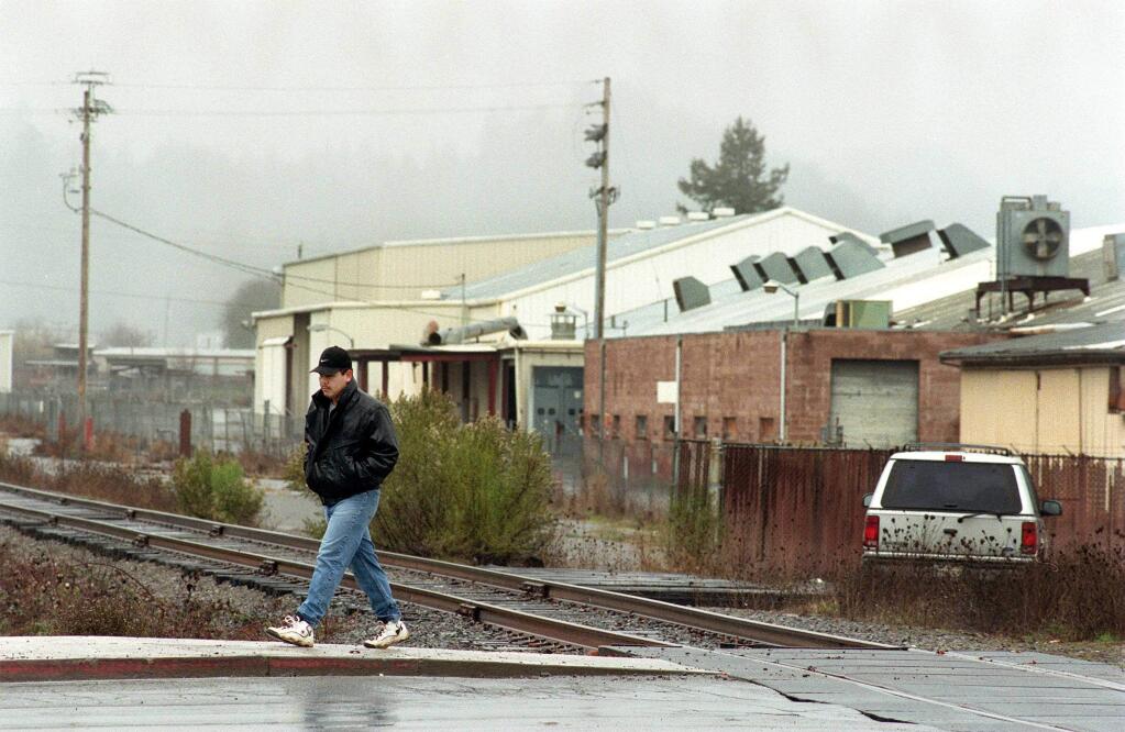 The closed Remco Plant sits along Highway 101 at the entrance to Willits in this 2000 photo. (Press Democrat file)