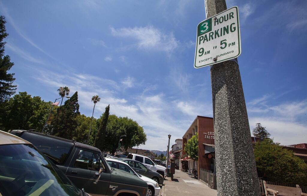Robbi Pengelly/Index-TribuneOne of the questions on an online survey by the city is whether or not there should be parking meters around the Plaza instead of three-hour parking.