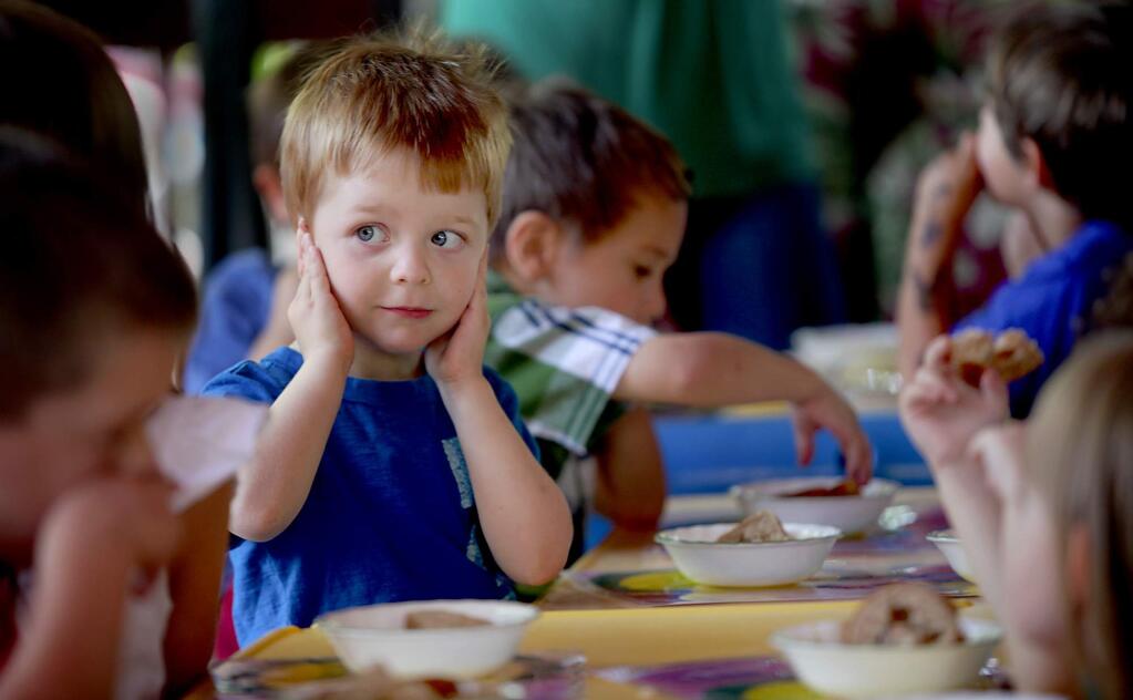 How much do parents spend on books or school clothes? What are the average earnings of full-time workers with a bachelor's degree? Click through this gallery for fascinating back-to-school themed Census statistics. In this photo, Wesley Bailey at Montessori Fun PreSchool in 2012. (Kent Porter/ The Press Democrat, 2012)