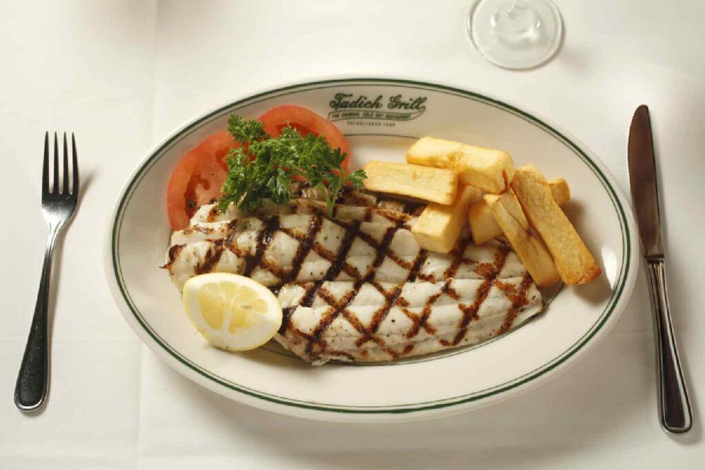 Tadich Grill’s petrale sole, above, may be off the menu for a while, so check out Della Santina’s.