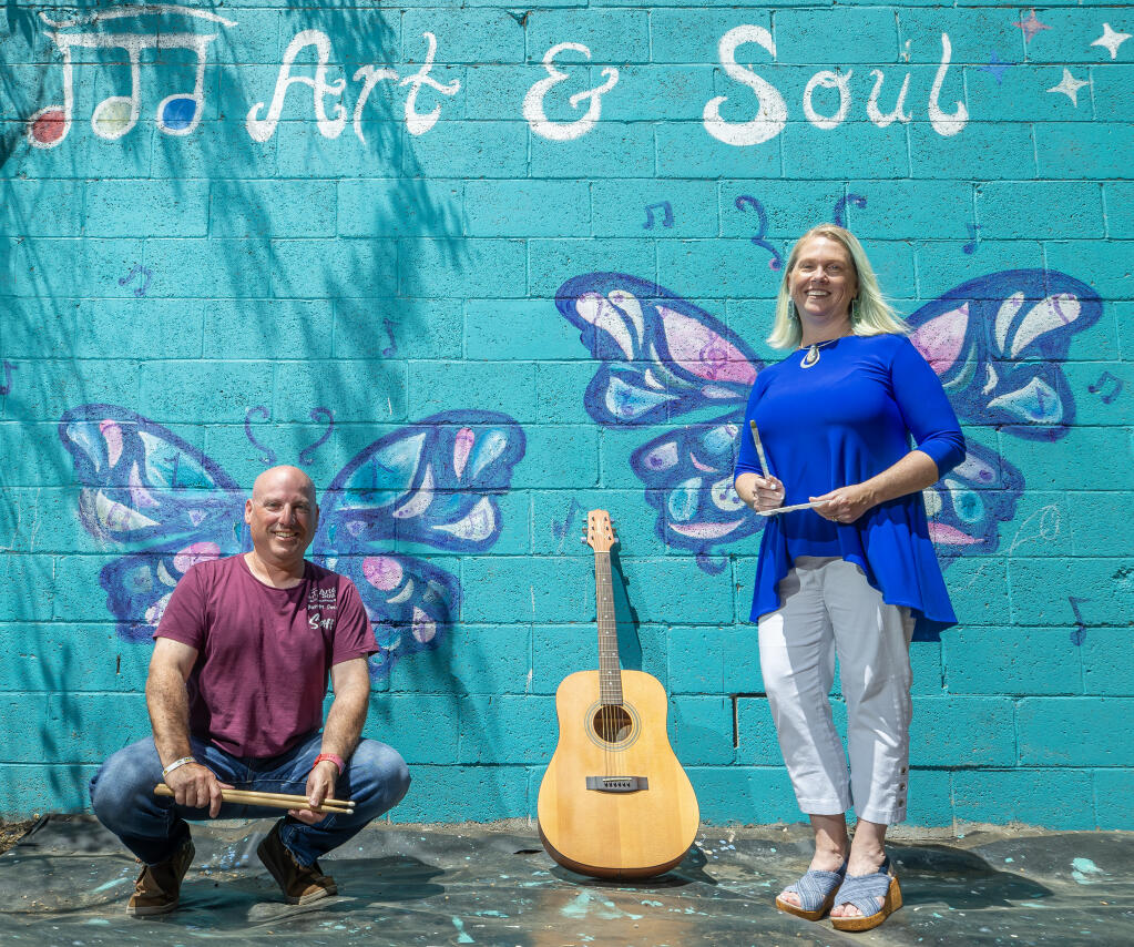 Benjie and Lauren Kushins Art & Soul music school owners at the Santa Rosa campus Friday July 7, 2023. (Chad Surmick / The Press Democrat)