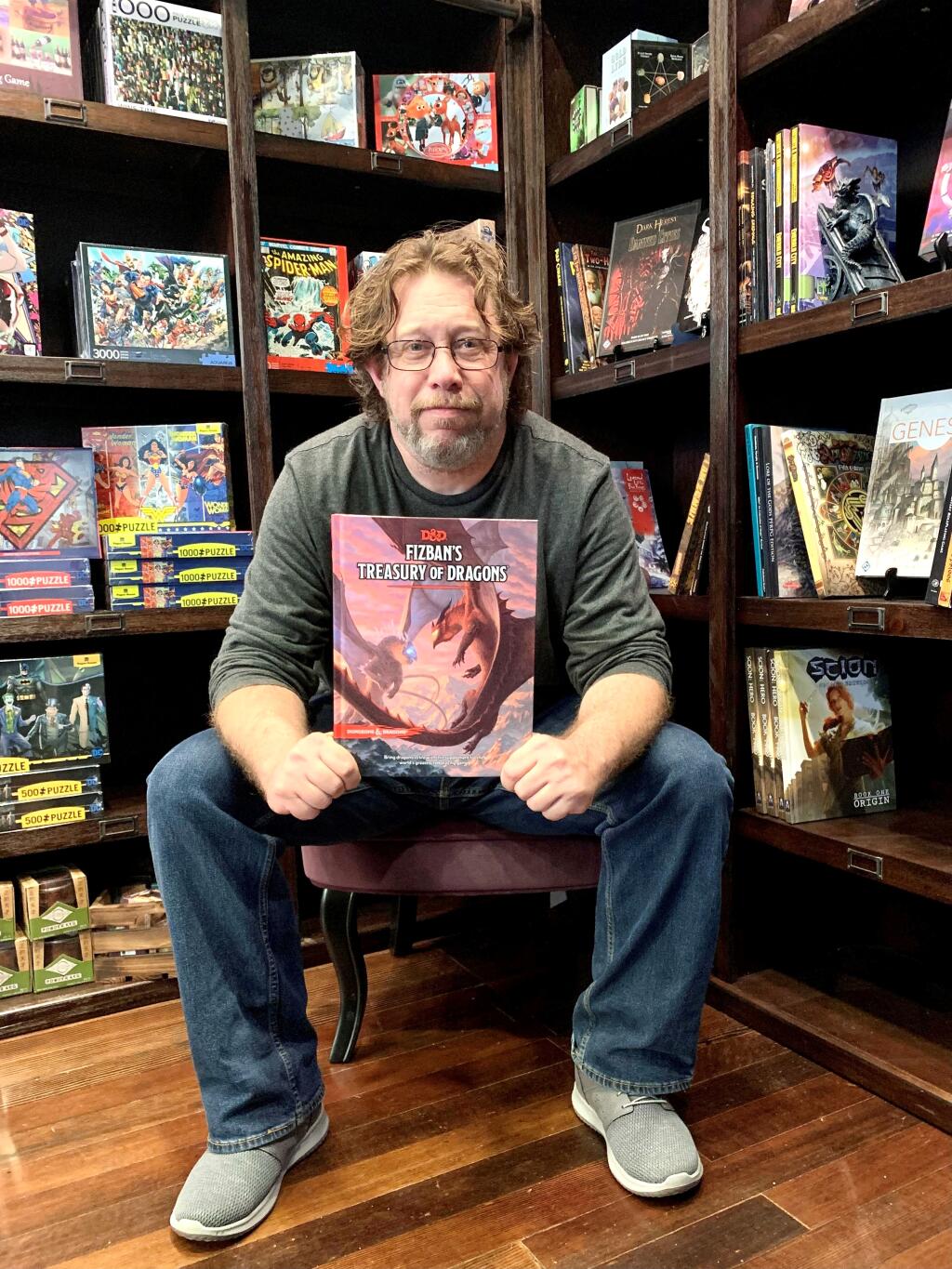 Bryan “Ted” Woolley loves monsters. Now he co-owns a Petaluma store named for goblins and devoted to playing games featuring dragons. (COURTESY OF TED WOOLLEY)