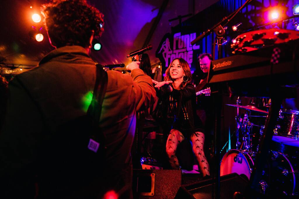 Funk Fatale Singer Rachel Sierra performing at the Sonoma International Film Festival’s Centerpiece Party on Saturday, March 25. (Genesis Botello/Index-Tribune)