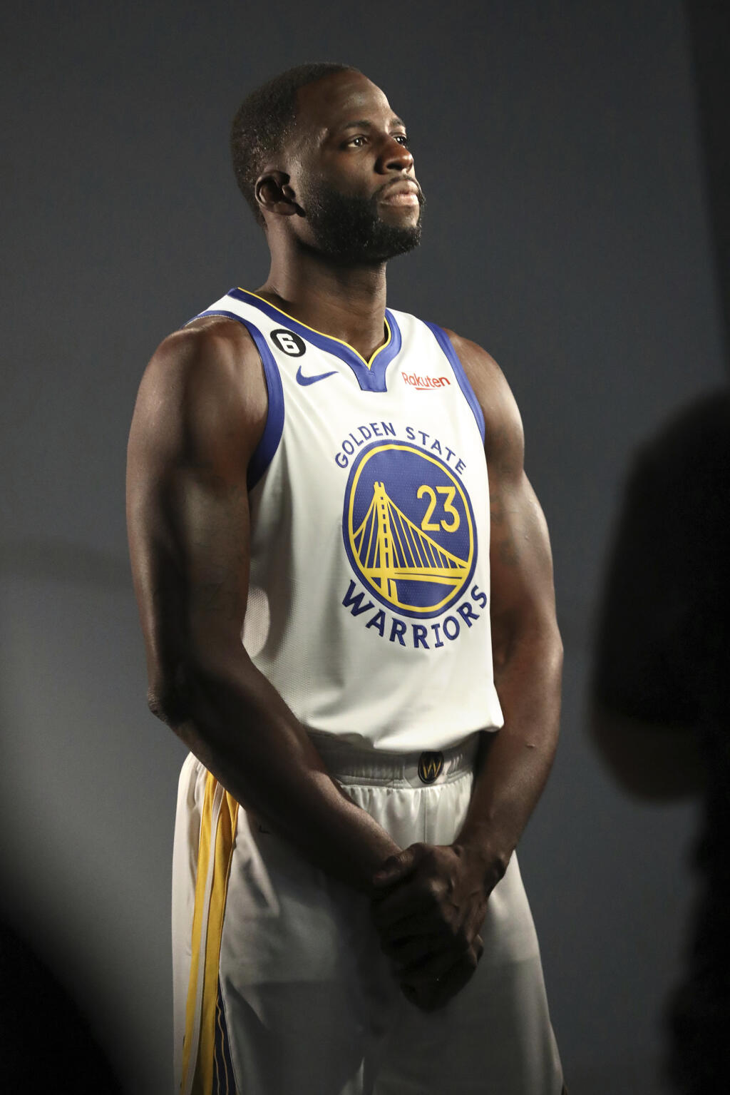 Golden State Warriors' Draymond Green during Media Day at Chase Center in San Francisco, Sunday, Sept. 25, 2022. (Scott Strazzante/San Francisco Chronicle via AP)