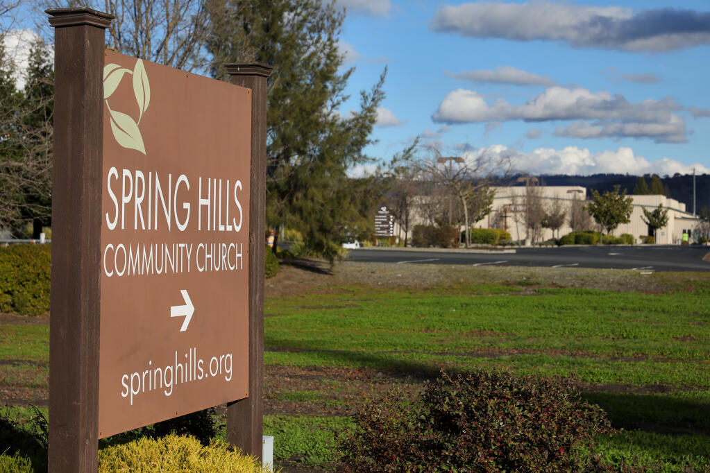 Spring Hills Church in Fulton on Friday, January 29, 2021.  (Christopher Chung/ The Press Democrat)