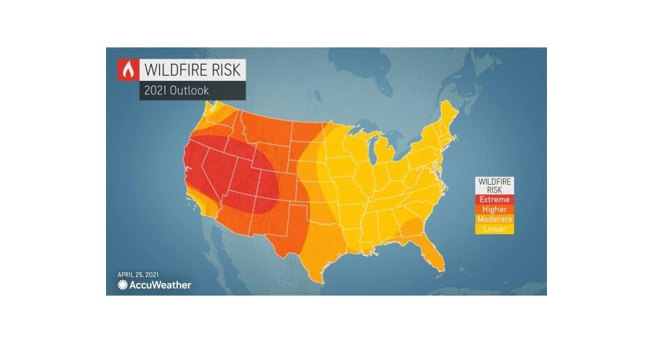 AccuWeather Wildfire Risk Map 2021