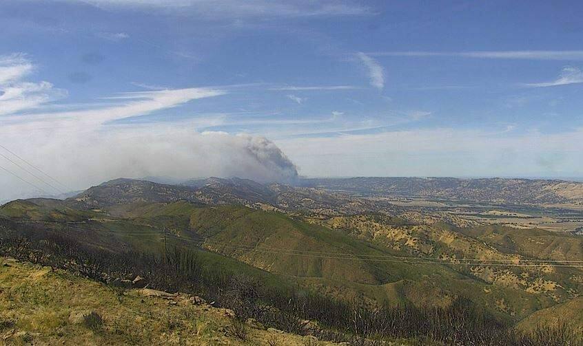 A wildfire was burning north of Lake Berryessa in Yolo County on Saturday, June 8, 2019. (www.alertwildfire.org)