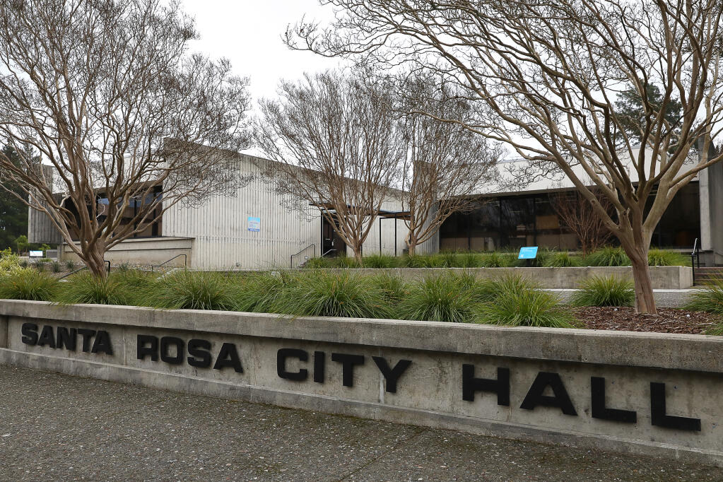 Santa Rosa City Hall on Wednesday, January 30, 2019. (Christopher Chung/ The Press Democrat, 2019)