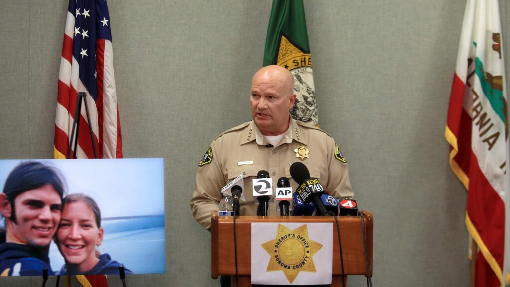Sonoma County Sheriff Steve Freitas named Shaun Michael Gallon, 38, as the prime suspect in the slayings of Lindsay Cutshall, 22, and her fiance, Jason Allen, 26, on a beach in Jenner in 2004. (KENT PORTER / The Press Democrat)