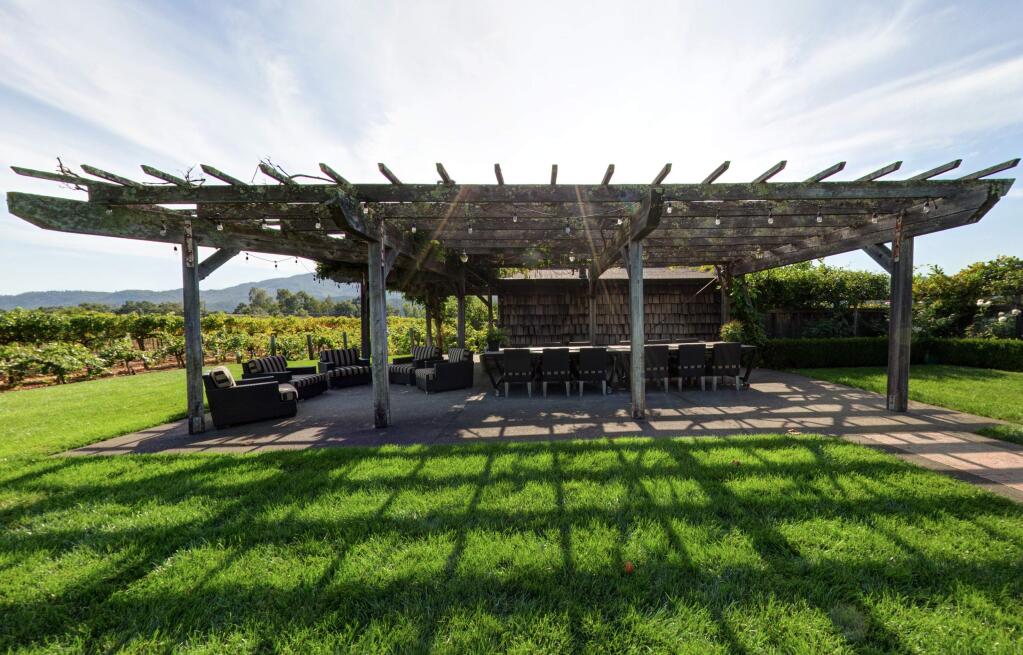 Napa Valley's Whitehall Lane Winery is leveraging its outdoor spaces, like the lawn terrace seen in this virtual tour, for socially distanced tasting experiences starting in June 2020. (whitehalllane.com)