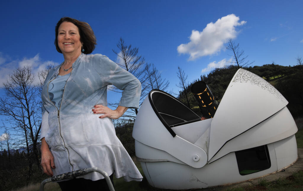 Sonoma State University physics and astronomy professor Lynn Cominsky received a $5 million grant from NASA to create a STEM curriculum for students with autism Saturday, Feb. 13, 2021. The telescope located at Pepperwood Preserve will be used in part of the instruction. (Kent Porter / The Press Democrat)
