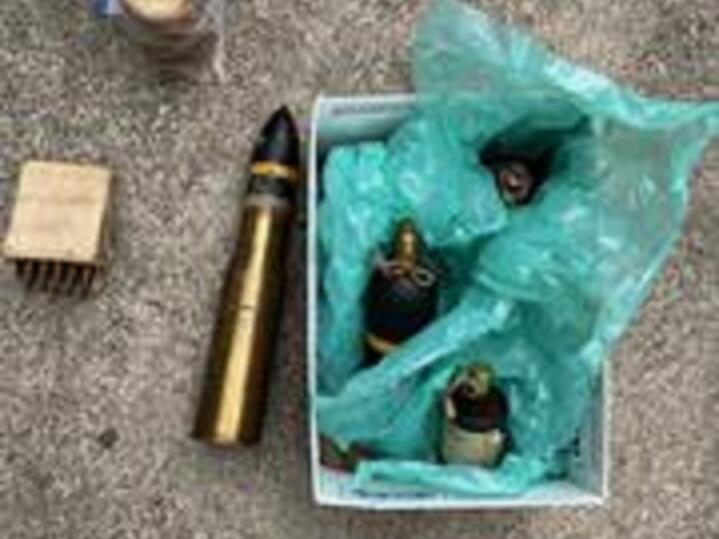 Three live, World War II-era Japanese grenades and one artillery round were discovered Saturday, July 2, 2022, at a residence in Petaluma. (Petaluma Police Department)