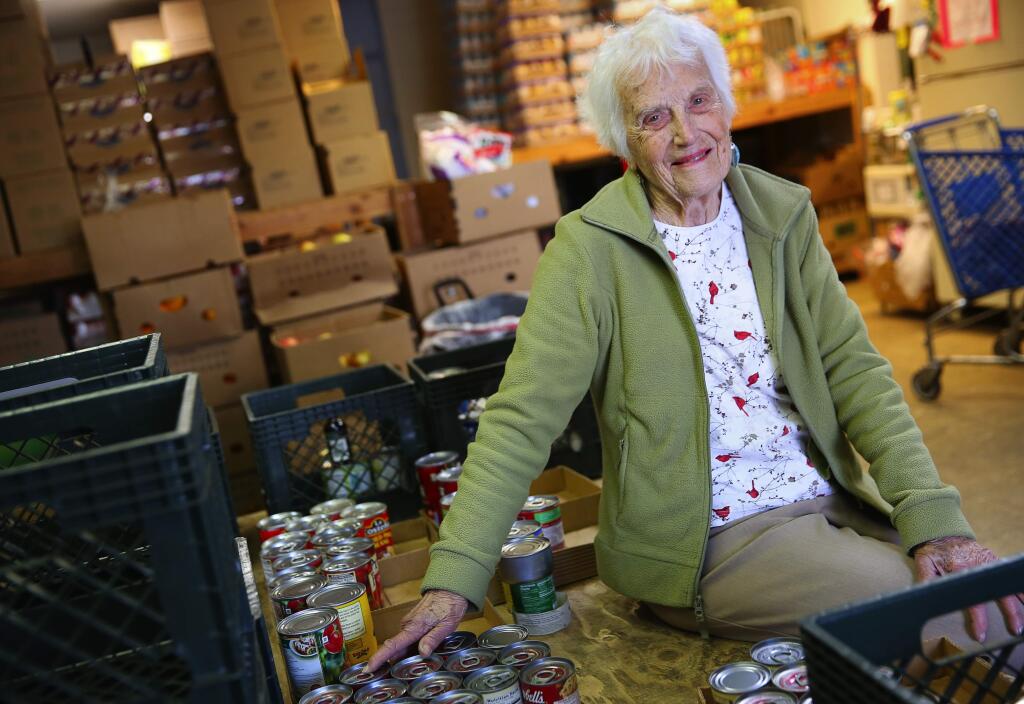 Jeanne-Marie Jones is retiring as the executive direcor of the F.I.S.H. food pantry, in Santa Rosa. (Christopher Chung/ The Press Democrat)