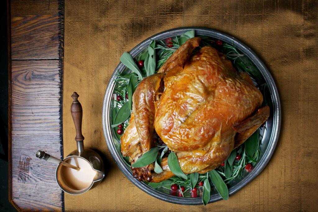 Simple Roast Turkey With Simplest Gravy. (Deb Lindsey / For The Washington Post)