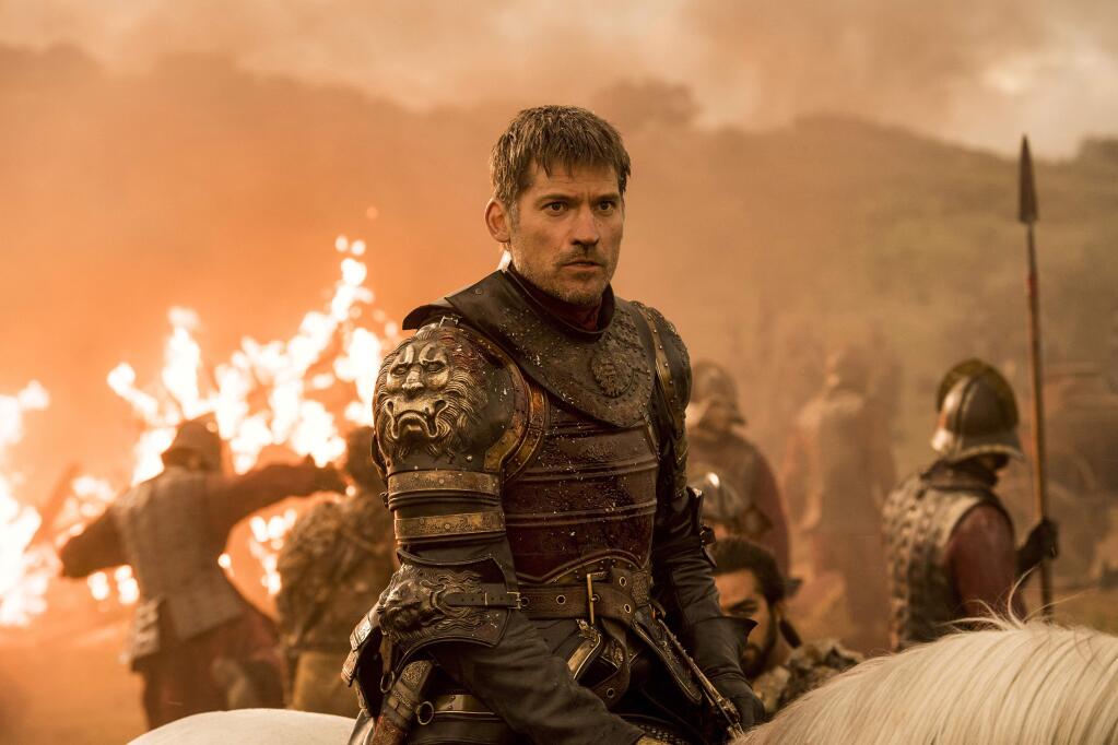 This image released by HBO shows Nikolaj Coster-Waldau as Jaime Lannister in an episode of 'Game of Thrones,' which aired Sunday, Aug. 6. A group of hackers posted a fresh cache of stolen HBO files, including some apparently related to the show 'Game of Thrones,' online Monday, part of what the purported hacker has claimed is a much larger trove of stolen HBO material. The dump includes scripts from five 'Game of Thrones' episodes, including one upcoming episode, and a month's worth of email from the account of an HBO programming executive. (Macall B. Polay/HBO via AP)