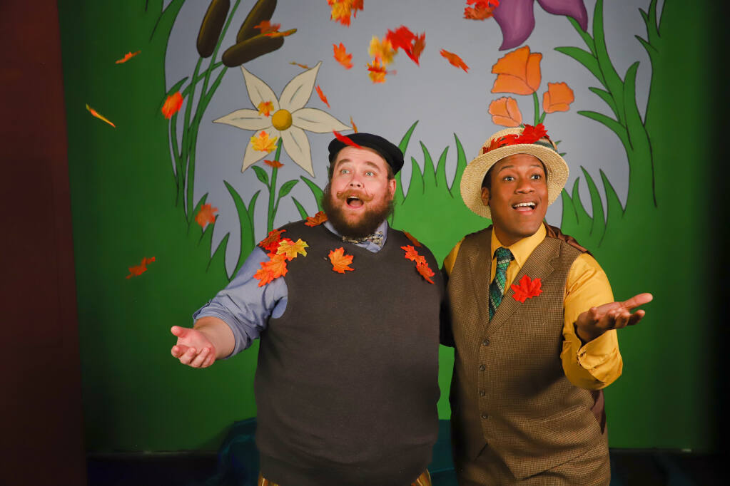 Ted Smith, left, and Jonathan Blue star in a month of special children’s matinee performances of “A Year with Frog and Toad” at the 6th Street Playhouse in Santa Rosa. (Eric Chazankin)