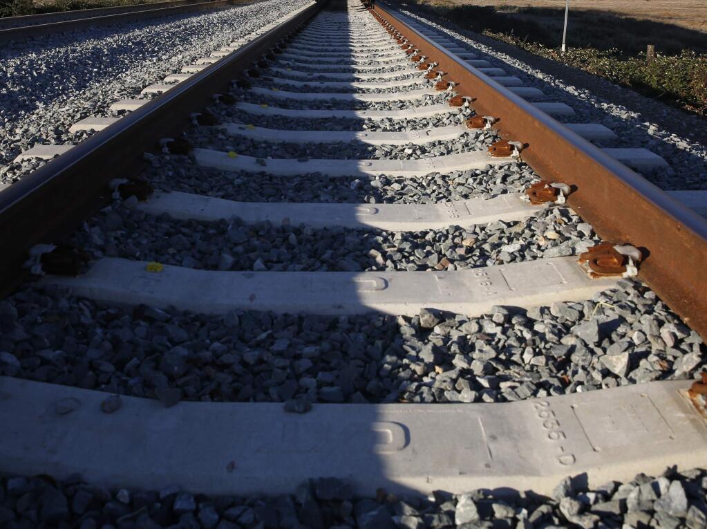 SMART rail tracks in Sonoma County. (Beth Schlanker / The Press Democrat)