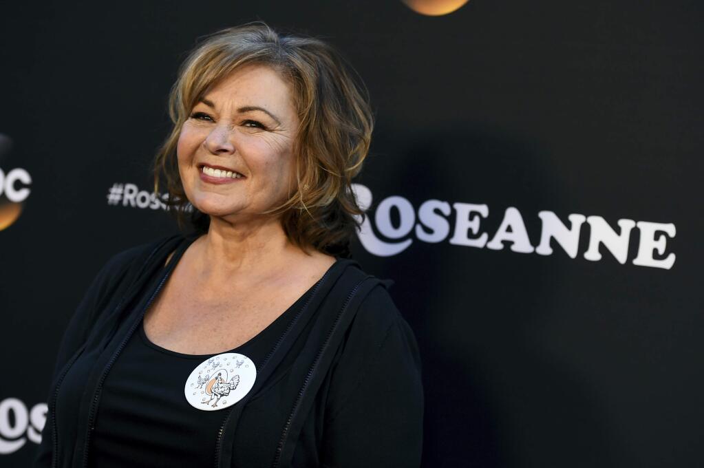 FILE - In this March 23, 2018, file photo, Roseanne Barr arrives at the Los Angeles premiere of 'Roseanne' on Friday in Burbank, Calif. (Photo by Jordan Strauss/Invision/AP, File)