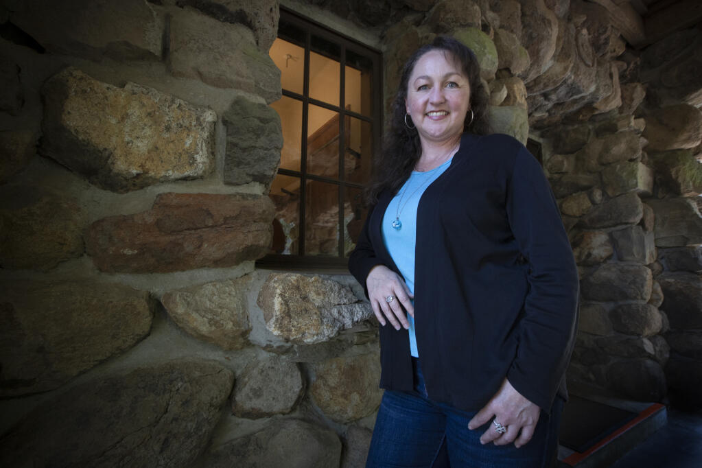 Tours and education manager Kristina Ellis, at the entrance to the House of Happy Walls at the Jack London State Historic Park in Glen Ellen on Wednesday, June 15, 2022.  (Robbi Pengelly/Index-Tribune)