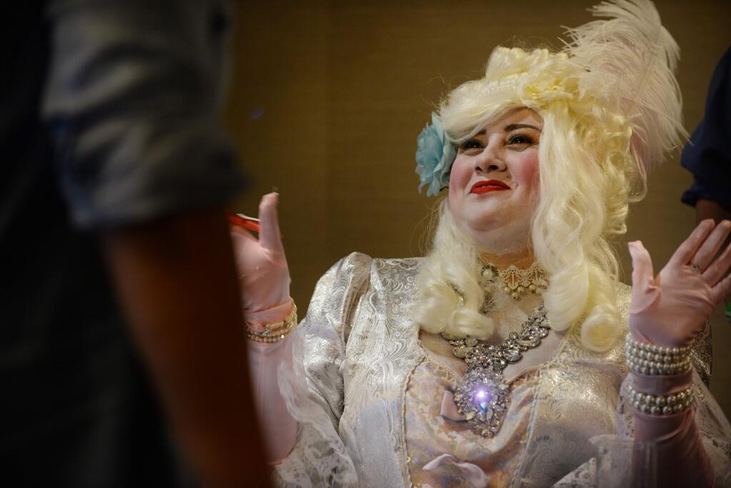 Cruz Cavallo dressed as Marie Antoinette during the Latino Service Providers 27th Anniversary First Annual Fandango fundraiser and costume party held at the Flamingo Resort and Conference Center in Santa Rosa. October 29, 2016.(Photo: Erik Castro/for The Press Democrat)
