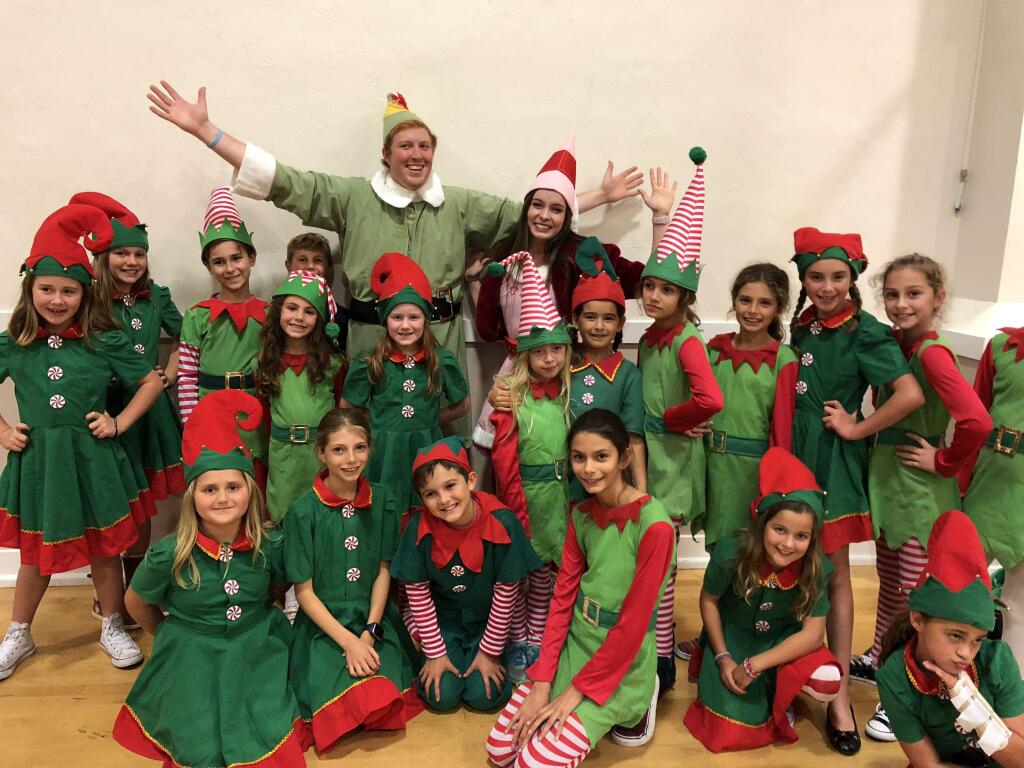 Some of the cast members of this weekend's BBK performance of 'Elf, Jr.'