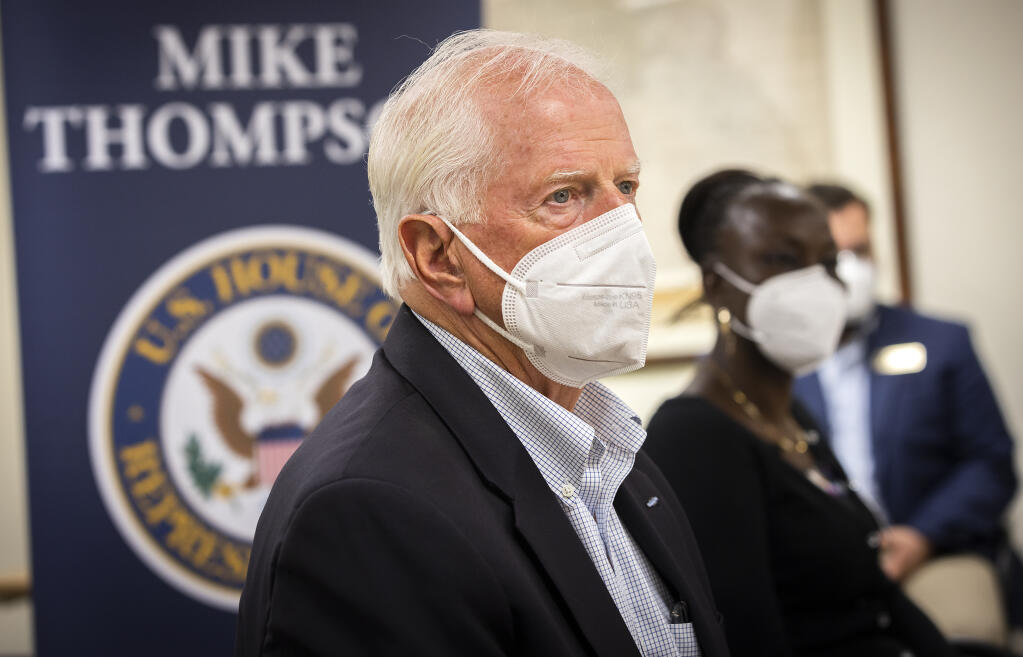 Rep. Mike Thompson holds a roundtable conversation on reproductive care with local women health care and political leaders in Santa Rosa Aug. 26, 2022.    (John Burgess/The Press Democrat)
