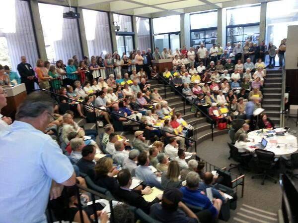 A standing-room-only crowd attends a Santa Rosa City Council study session on rent control Tuesday, Sept. 1, 2015 (Kevin McCallum\The Press Democrat)
