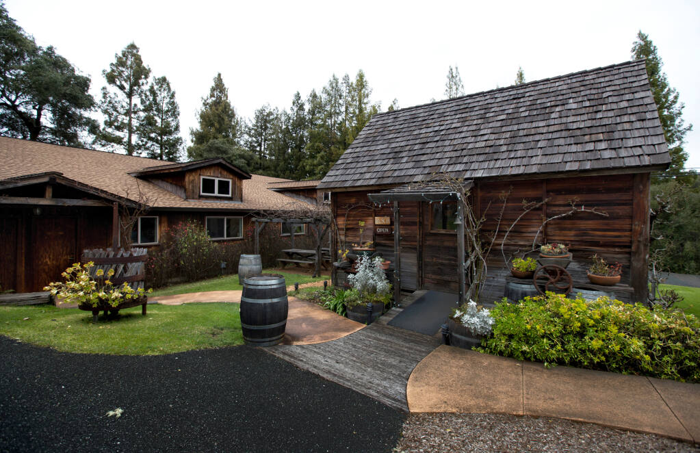 “Winery design and planning must be more than flashy architecture and spiffy looks.”  Here is Husch Vineyards' tasting room, right, and other buildings, located in the Anderson Valley, Friday, February 10, 2023, in Philo. (Darryl Bush / For The Press Democrat)
