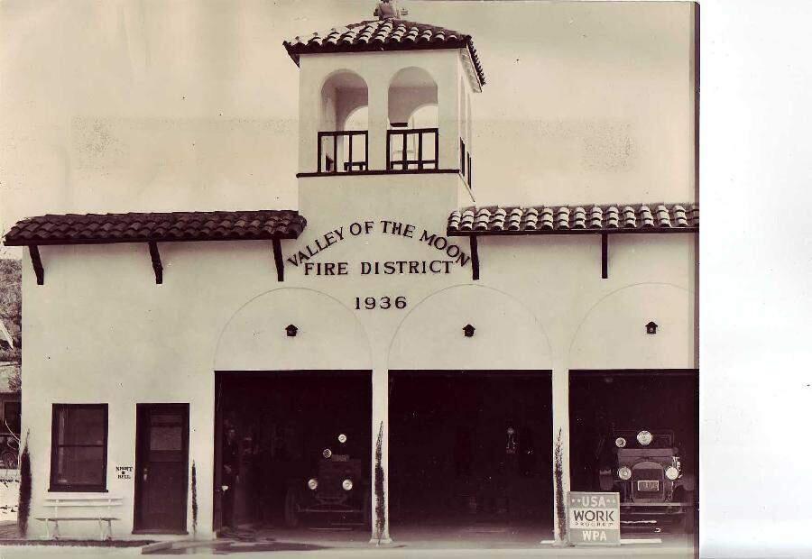 Built by the Works Progress Administration (WPA), this Mission Revival-style fire station was built in 1936. The building has been substantially altered since its original construction. (Livingnewdeal.org)