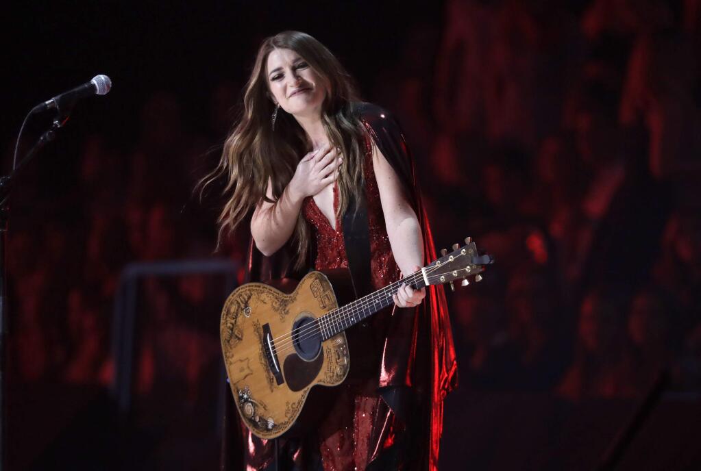 Tenille Townes performs 'Somebody's Daughter' at the CMT Music Awards on Wednesday, June 5, 2019, at the Bridgestone Arena in Nashville, Tenn. (AP Photo/Mark Humphrey)