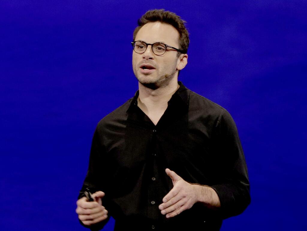 FILE - In this Sept. 24, 2015, file photo, Oculus VR CEO Brendan Iribe speak during the Oculus 2 conference in Los Angeles. Iribe, a co-founder of Facebook's virtual-reality division, is joining the exodus of executives to leave the company after striking it rich in lucrative sales of their startups. Iribe disclosed his decision to leave Facebook in a tweet posted Monday, Oct. 22, 2018. (AP Photo/Nick Ut, File)
