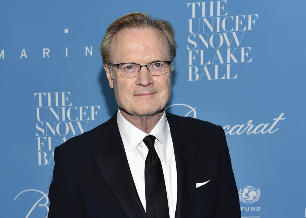 FILE - In this Nov. 29, 2016, file photo, Lawrence O'Donnell attends the 12th Annual UNICEF Snowflake Ball in New York. The MSNBC anchor apologized on Sept. 20, 2017, after clips surfaced of him profanely yelling at staffers in between segments of his prime-time program.(Photo by Evan Agostini/Invision/AP, File)