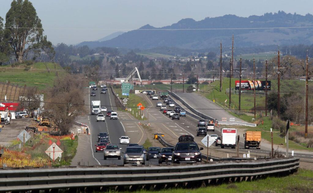 Highway 101 at Kastania Road in Petaluma on Tuesday, February 16, 2016. (SCOTT MANCHESTER/ARGUS-COURIER STAFF)