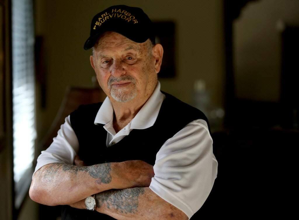 Pearl Harbor attack survivor Larry Petretti of Santa Rosa at the age of 79. (Crista Jeremiason/The Press Democrat)