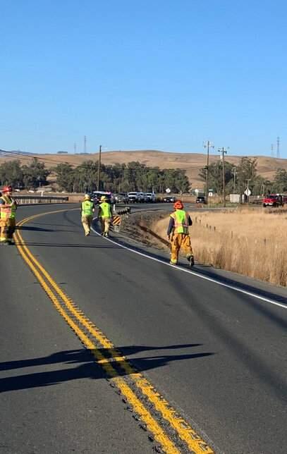 Emergency crews at the scene of a fatal crash on Lakeville Highway near Petaluma on Friday, Nov. 1, 2019. (CHP SANTA ROSA/ TWITTER)
