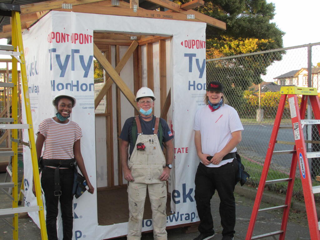 Eight students in the construction training offered by the Regional Occupational Program in Marin County are set to graduate in June 2021. After that could be summer paid internships at a local construction company. (courtesy of Marin Builders Association)