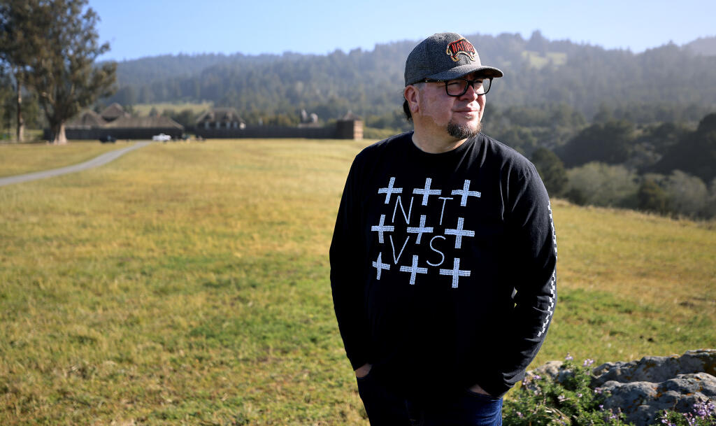 Chairman Reno Franklin of the Kashia Band of Pomo Indians, Friday, April 1, 2022 at Fort Ross along the Sonoma Coast.   (Kent Porter / The Press Democrat) 2022