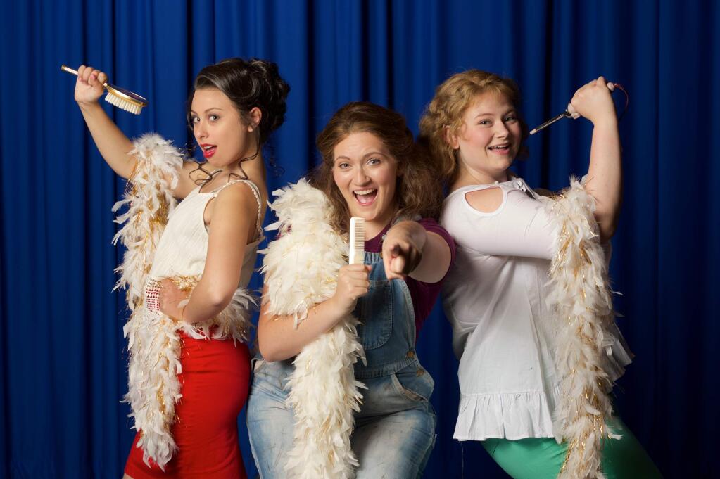 Abby Cramer, Ariana Perlman and Sommer O'Donnell in the Summer Repertory Theatre Festival production of the ABBA musical 'Mamma Mia!' (TOM CHOWN)