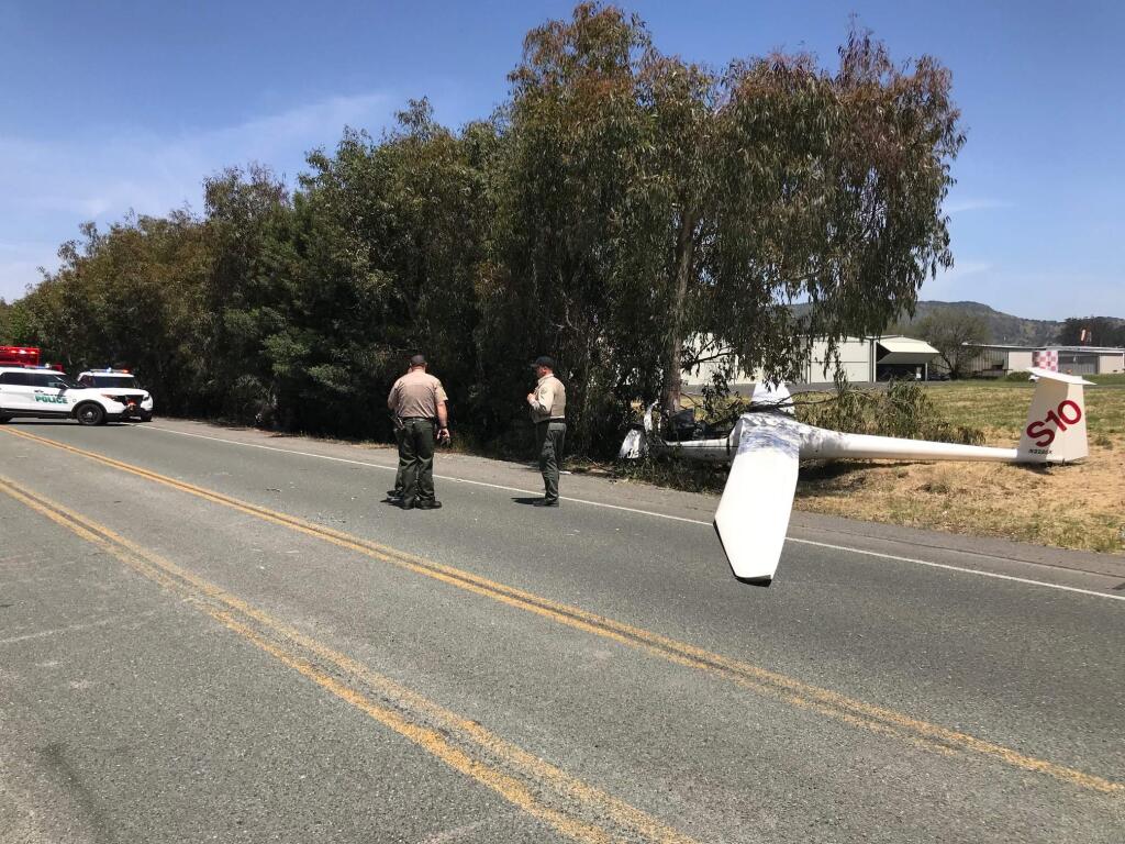 The glider went down May 3 on Eighth Street East, just past the Sonoma Aiport.