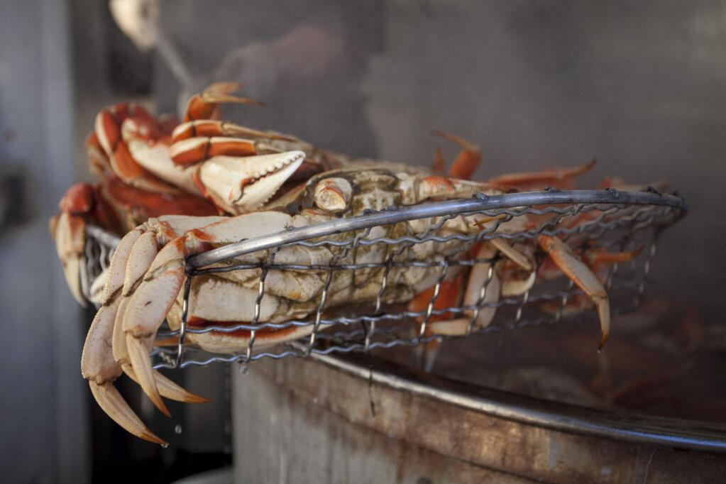 Sonoma Market gets its crab supply from a fishery out of Half Moon Bay. The market places its orders pre-dawn for delivery by 1 p.m.