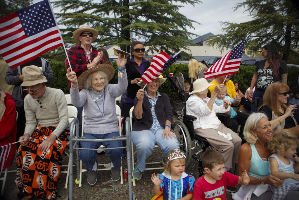 Crowds enjoyed the Veterans Day Parade in downtown Petaluma on Friday, November 11, 2016. (CRISSY PASCUAL/ARGUS-COURIER STAFF)