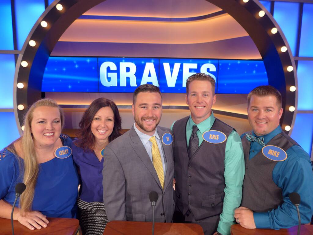 The Graves family of Sonoma County on 'Family Feud': From left, Lesley Soekland, Leasa Graves, D.J. Graves, Kris Graves, Mike Graves.