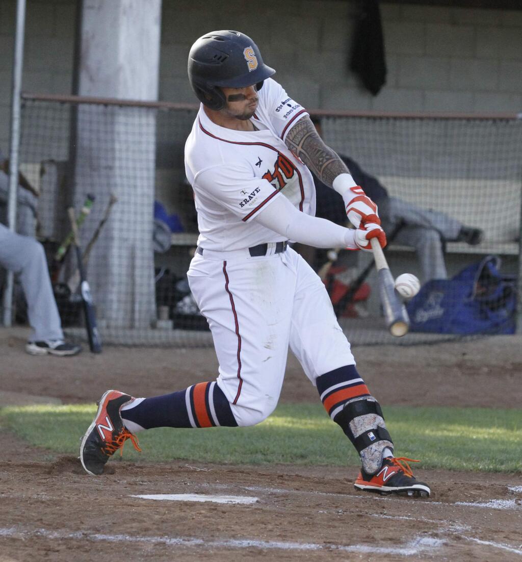 Bill Hoban/Index-TribuneStompers Mark Hurley had three hits, two RBIs and scored three times as the Stompers beat San Rafael 9-3 on Tuesday.
