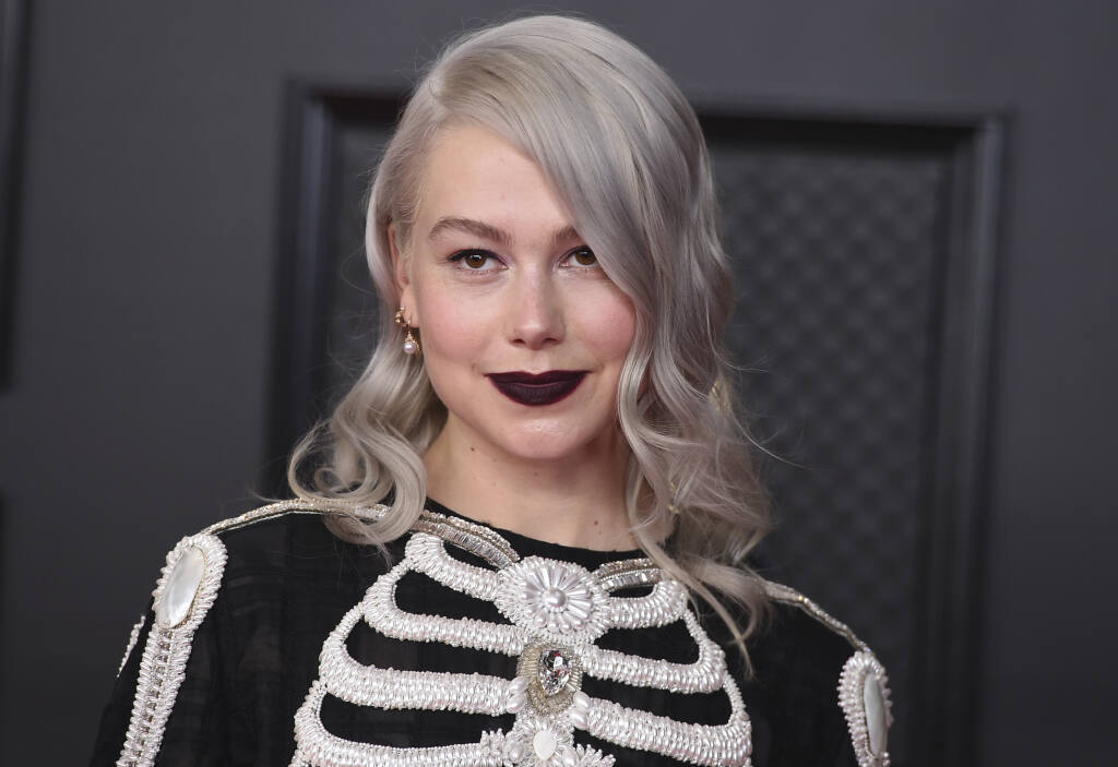 Phoebe Bridgers arrives at the 63rd annual Grammy Awards at the Los Angeles Convention Center on Sunday, March 14, 2021. (Photo by Jordan Strauss/Invision/AP)