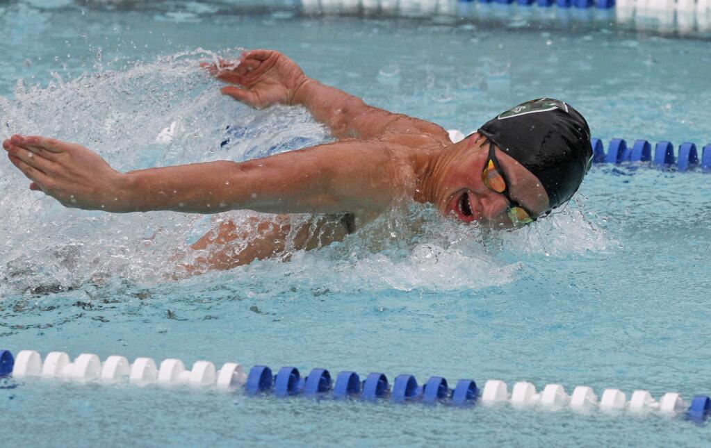 Bill Hoban/Index-TribuneSonoma's Ethan Smith was one of six Dragon swimmers who won two events Thursday during a meet against Piner.