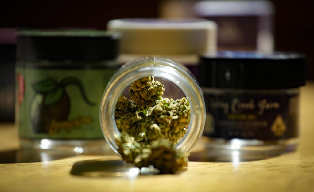Petaluma, CA, USA._Tuesday, April 23, 2019. Some of the many cannabis products available for purchase and delivery from Farmhouse Artisan Market.(CRISSY PASCUAL/ARGUS-COURIER STAFF)
