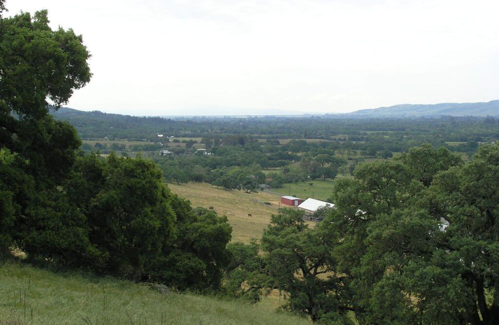 Looking into the Sonoma Developmental Center property from a trail on Sonoma Valley Regional Park, which has recently been expanded to 202 acres. (Submitted photo)