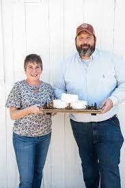 Sheana Davis, with mushroom-cheese maker Chris Osborne, who seems like a real 'fungi'...