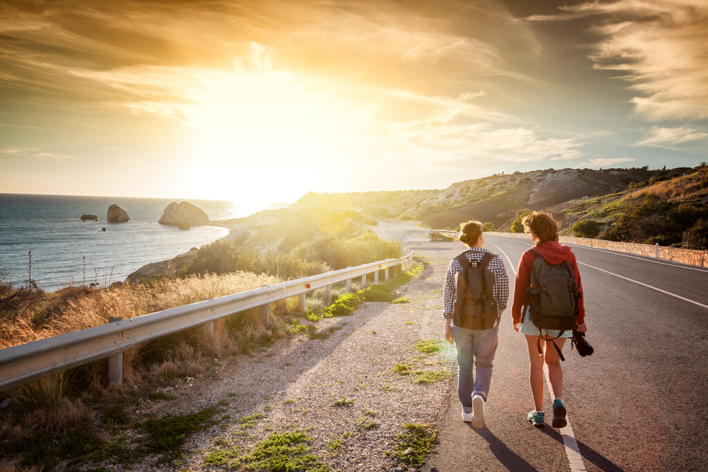 A new Caltrans Pedestrian Plan for the Bay Area reports that on about half of the Bay Area's 1,408 miles of roadway, including along Highway 1 in Sonoma County, pedestrian travel is legal. (Olesya Kuznetsova/Shutterstock)