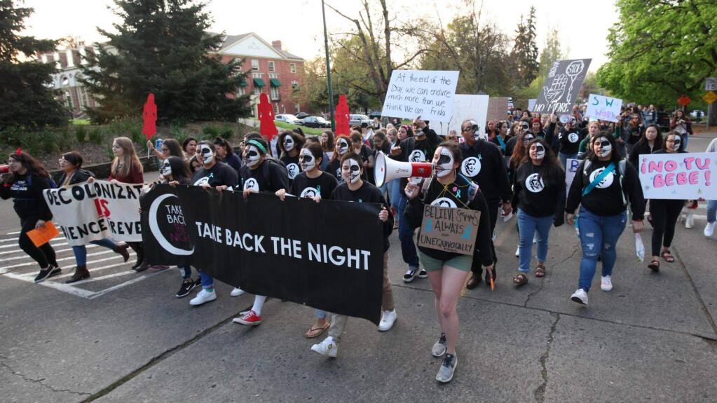 A Take Back the Night march in Santa Rosa,